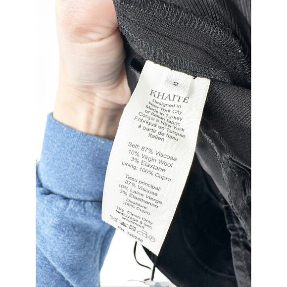 Khaite Terron Straight-Leg Pants in Black Size 2 NEW - Picture 3 of 9